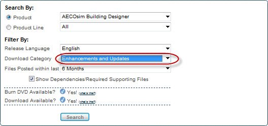 AECOSIM Dataset Download Dialogue Box