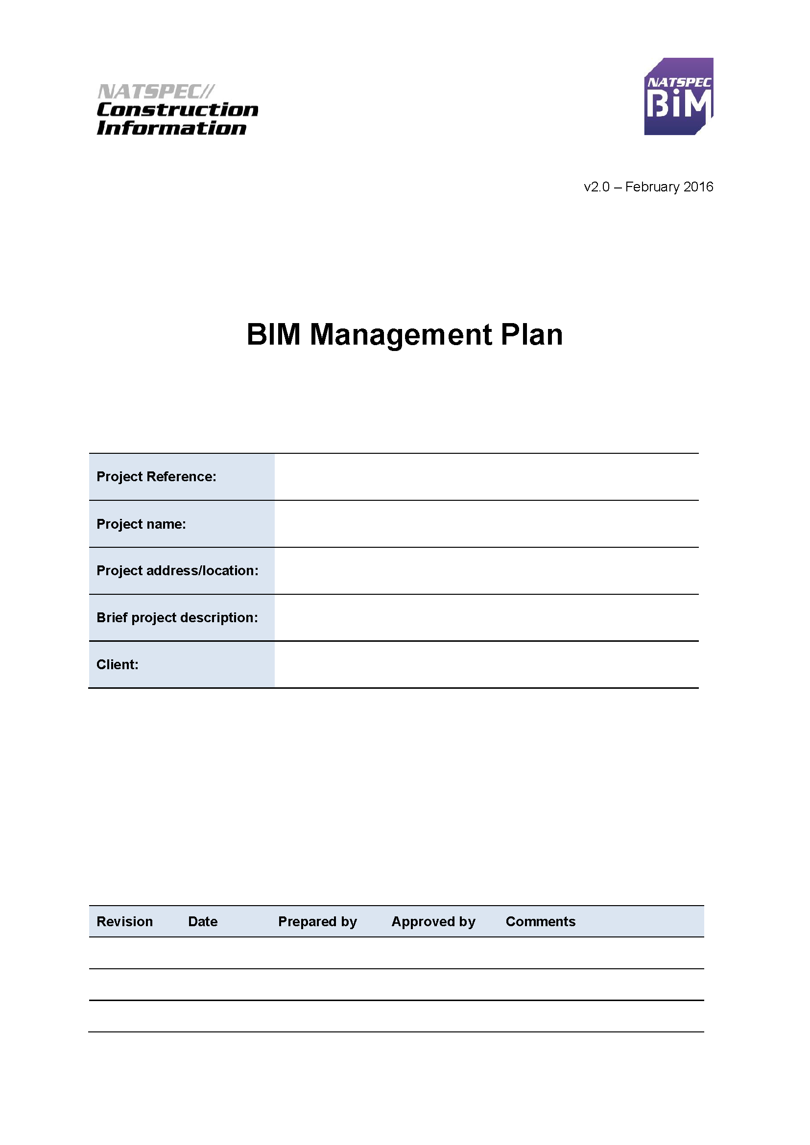 NATSPEC BIM Management Plan Templates